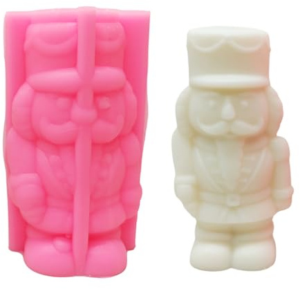 Cascanueces Soldado Forma Molde De Silicona Cascanueces Navidad Molde Vela Silicona Para Artesanías Resina Decoraciones Hogar Suministros Fiestas Infantiles