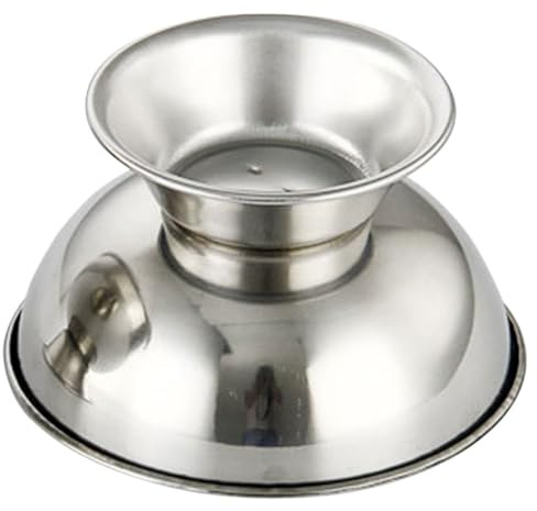 Mikikit Bol de Rasage Inox avec Pied Antidérapant Bol Réutilisable pour Mousse à Raser Hommes Accessoire Pratique pour Domicile et Salons