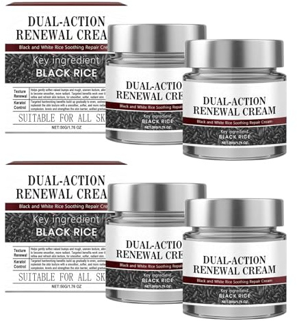 Dual-Action Renewal Cream – fuktkräm med svart ris och ris klänning, lugnande, reparerande och åtstramande kroppskräm, mycket effektiv dagkräm mot rynkor och fina linjer (4)