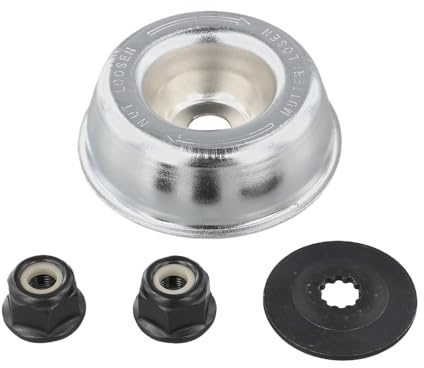 Kit de fijación de hoja de metal para desbrozadora, incluye arandela de empuje de placa de conductor y tuercas de cuello, compatible con Stihl FS FR Series
