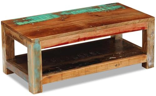vidaXL Couchtisch Altholz Massiv 90x45x35 cm