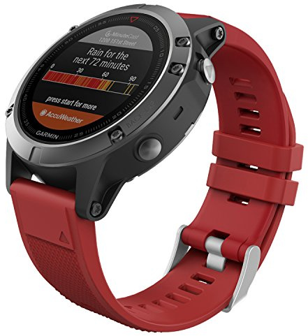 MoKo Quick Fit 22mm Silicone Strap Compatible with Garmin watches, Dark Red | for Fenix 7/7 Pro/6/6 Pro/5/5 Plus/Forerunner 965/955/945 Adjustable Replacement Band,Waterproof &Sweatproof