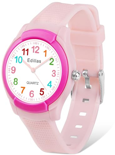 Edillas Montre Enfant, Montre Analogique pour Garçons Filles, Montre pour Enfant étanche à Quartz et Bracelet Souple, Adaptée Aux Enfants de 3 à 15 Ans.pour l'Apprentissage de La Lecture