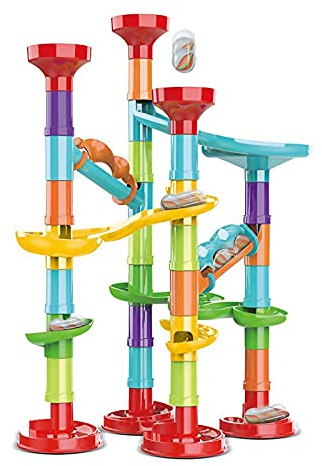 Marble Run Set Building Blocks Glass Marbles for Kids Ages 4-8 Girls Boys Toys STEM Maze Educational Race Game Birthday Gifts