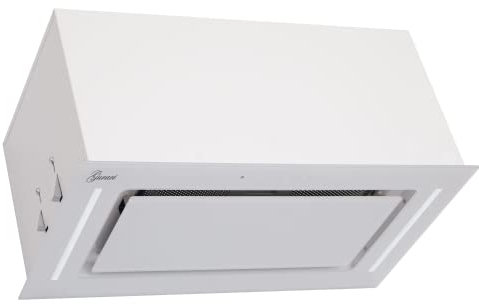 Gurari 217 PRIME hotte de plafond 52 cm blanche encastrée avec bloc de ventilation, cadre en verre, 3 niveaux, 1000 m³/h, hotte encastrée, télécommande