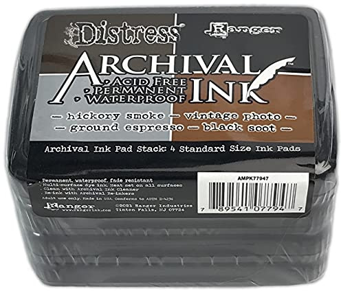 Tim Holtz Distress Archival Ink Pad Stack-Basics -MPK77947