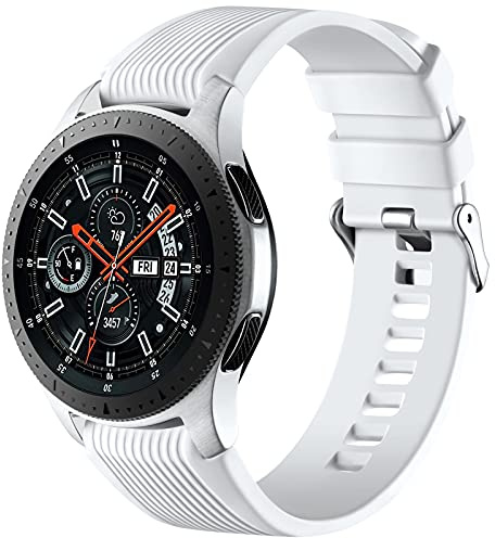 Mastten 22mm Silicone Strap Compatible With Samsung Galaxy Watch 46mm /Galaxy Watch 3 45mm /Gear S3 Frontier/Classic, Soft Silicone Sport Wristband Replacement Straps For Men Women