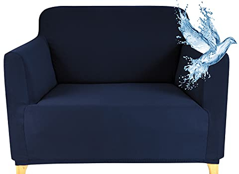 1-sits Relax sofföverdrag, vattentätt stretch fåtöljöverdrag med armstöd, sofföverdrag i skyddsöverdrag, fläcksäkert skyddsöverdrag, sofföverdrag blå