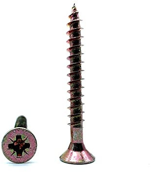 DOJA Barcelona | Tirafondi per Legno Con Punta Philips | 100 Viti per Legno Autoperforanti 5 x 60mm + 1 Punta PZ2 | Testa Svasata | Viti Legno + Punte | Viti Autofilettanti per Legno | Viti universali