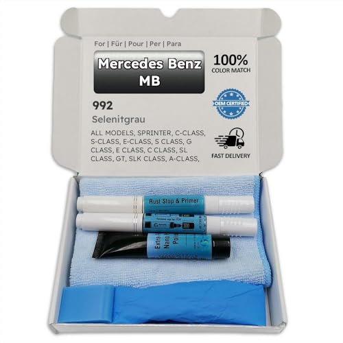Genuine Colors Lackstift SELENITGRAU 992 für Mercedes Benz MB Grau SPRINTER C-CLASS S-CLASS E-CLASS S CLASS G E C SL GT SLK A-CLASS G-CLASS SL-CLASS CLS SLK-CLASS CLS-CLASS MAYBACH GLC B-CLASS M GL GL