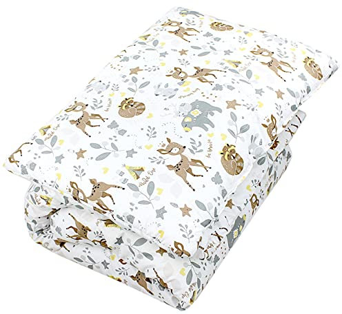 TupTam Enfants Couette à Motifs Set Couverture Toute l'année Couverture Oreiller Plat 2pcs., Animaux Sauvages, 135x100 cm