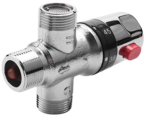 Sirxlevcy 3 Wege Thermostat Mischventil Massivem Kupfer, 3/4 Solar Warm Wasser Bereiter, Regulierendes Temperatur Regel Ventil