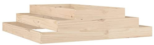 vidaXL Pflanzkübel, Blumenkasten Stufen-Design, Pflanzkasten Hochbeet für Garten Dekorativ, Pflanzpyramide Kräuterpyramide, Massivholz Kiefer