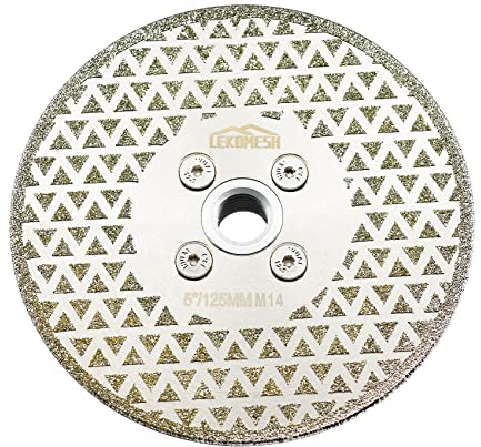 Diamant Fliesen Sägeblatt 125MM LEKOMESH - Doppelseitig Diamant-Trennscheibe für Granit,Marmor,Porzellan,Keramik,Kachel,Kunststein,M14 Gewinde für Winkelschleifer