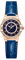 SK Relojes de mujer de moda con diamantes de cristal, reloj de vestir para damas con correa de cuero genuino y acero inoxidable., azul, Clásico