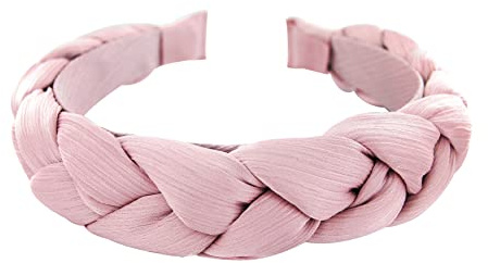 axy Haarreif mit Geflochtener Stoff in Candy Colours - Wunderschön Damen Stirnband Haarschmuck Haarreifen HRZ2 (Altrosa)