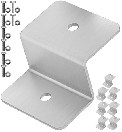Z-Winkel Halterung für Solarmodul, 8 Pack, aus Aluminium, inkl. Befestigungsschrauben, Z-Halter Solarpanel, Montagehalterung für Wohnwagen, Transporter, Boot, Befestigung Photovoltaik Panel Dach