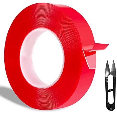 Nastro biadesivo extra forte in acrilico transparente, resistente al calore/nastro adesivo nanotech/nano magic tape nastro biadesivo trasparente per una tenuta durevole e forte! Larghezza (19mmx5m)