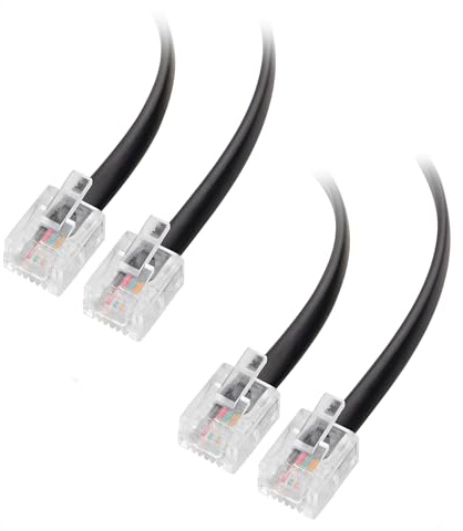 Cable Matters 2er-pack 3m Telefonkabel RJ11 auf RJ11 für Telefon, Internet DSL, ADSL kabel, Modem, ISDN kabel in Schwarz - 3 m