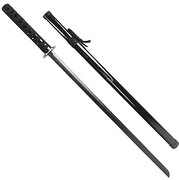 Keenso Espada de madera de dragón negro con vaina - Detalles realistas, espada de cosplay portátil para entrenar y coleccionar