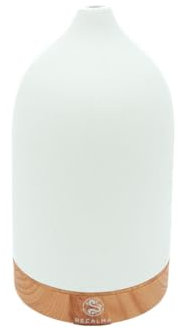 Recalma Keramik Aroma Diffuser – Ultraschall Duftöl Diffusor & Luftbefeuchter, Aroma Diffuser kabellos mit LED-Licht, Einstellbarer Nebel & Timer für ätherische Öle im Wohn- und Schlafzimmer