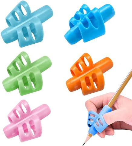 HUNYA Impugnature per la Scrittura a Mano per Bambini | Impugnature in Gomma da 5 Pezzi per matite - Strumento di correzione della Postura 'Impugnatura per la Scrittura a Mano dei Bambini, Aiuto