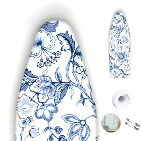 BRCYKRWY Bügelbrettbezug Und -unterlage Verdickt - 2 In 1 Design Bügelbrettbezug 120x40 Dicke Polsterung Groß, Maxi, Premium-Bügelbrettbezug Geeignet Für Dampfbügeleisen Color : Blauw, S