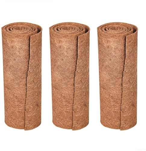 Kokosmatte, 3 Stück, natürliche Kokosfaser-Auskleidung, Kokosfaser-Pad, Kokospalmenfaser-Auskleidung, Kokosnuss-Hängekorbeinlage für Fenster, Kisten, Wandtröge (40 x 100 cm)