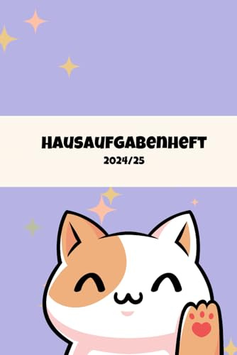 Kawaii Katze Hausaufgabenheft 2024/25 / Kawaii Katze Schulplaner & Notizbuch – Motivierende Lernhilfe: Inklusive Stundenplan-Vorlagen, Kalender und ... Organisationsheft für alle Altersgruppen