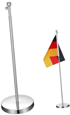 MOBUTOFU Supporto Telescopico in Acciaio Per Bandiere Da Tavolo Portatile Per Cortile e Giardino Per Presentazioni e Decorazioni