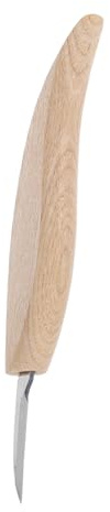 Tofficu Coltello per Intaglio in Legno Manico Ergonomico in Legno Beige e Lama in Acciaio Inossidabile Affilata, Strumento Confortevole per Incisioni di Precisione