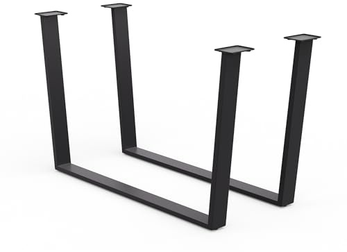 blumfeldt Ayr Tischbeine Metall Schwarz – Stabile Stahl-Tischbeine für Industrielle & Minimalistische Räume – 43 cm Hoch, 62 cm Breit, Ideal für Esszimmer, Tischgestell Schwarz