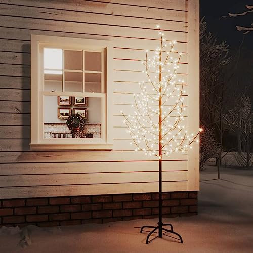 Home Garden - Árbol LED de cerezo en flor de color blanco cálido, 220 LED, 220 cm