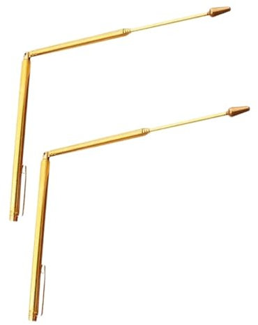 SRKATI Metalldetektor Detektorzubehör Kupfer-Detektorstab für Wasser-Schatzsuchwerkzeuge, Wahrsagen, Kupfer-Sondierungsstab, 150 mm ± 5 mm(Gold)