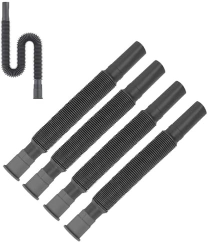 5 Pcs Collapsible, Flexible & Extendable Waste Water Pipe System for Kitchen, Caravan Motorhome, Sink & Bathroom Connectors - Drainage, Wash Basin, Bath, Sink, Plumbing Accessories
