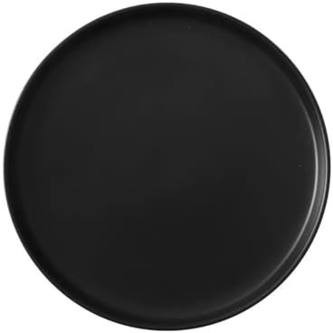 MAGICVOGEL Piatto piano in porcellana per colazione, piatto da colazione, piatto da dolce, piatto da portata rotondo, per colazione, pranzo, cena (nero, 25,8 cm)