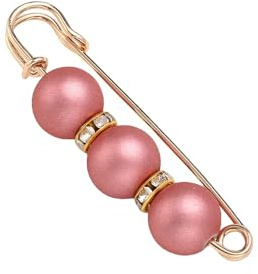 Rockreyoa 10 stycken broscher för kläder pärlor broscher nålar strass säkerhetsnålar konstgjorda pärlor broscher urringningsnålar säkerhetsnål brosch damer brosch strass clip rosa (5,8 cm)