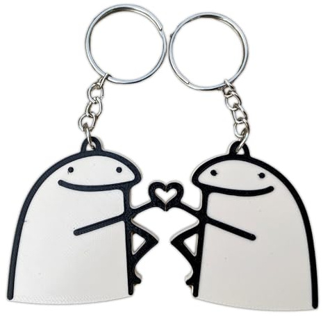 Generic Cute Meme Matching Keychain Set 3D Printed Couple & Best Friend Keychains Funny for Him, Her, BFF, Partners, Anniversary, Valentine's, Aesthetic Bag Charm