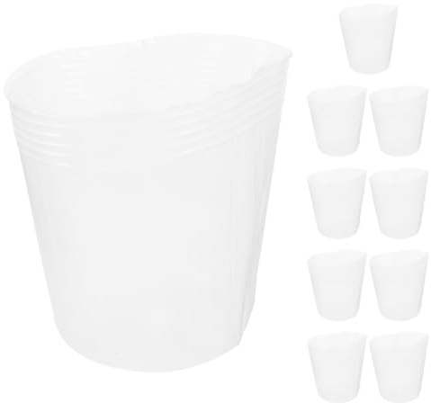 Gatuida Planter Pot Liner Insert: Plant Basket Liner Insert Transparent Plastic Kitchen Counter Storage Dining Table Service Workshop Bench Layout Craft Project Setup, 10 PCS