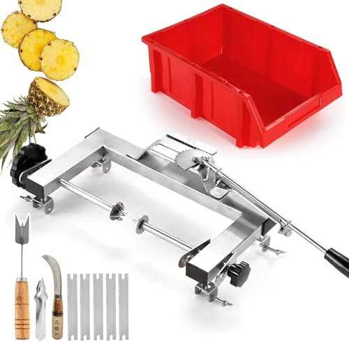 Annuod Peladora de piña semiautomática, peladora rotativa, Kit para Quitar la Piel y los Ojos de la piña, Comercial