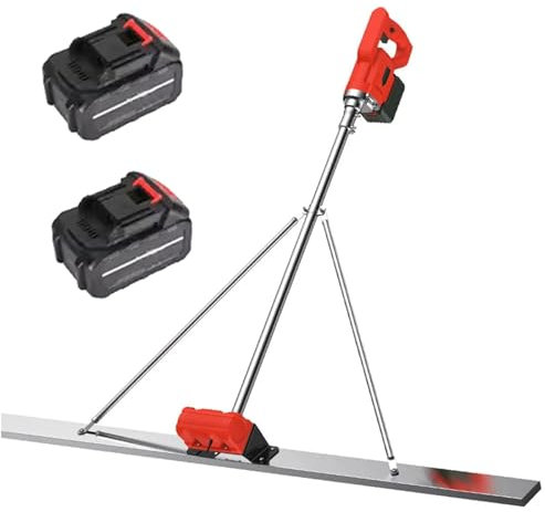 RèGle Nivellement Ciment Chape éLectrique Kit vibratoire pour Chape à béton, Outil de Finition pour Chape électrique, vibrateur sans Fil en Acier Inoxydable, nivellement de e