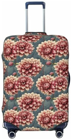 Tamiger Dahlia Housse de protection universelle pour bagages Motif fleurs de dahlia, Noir , L