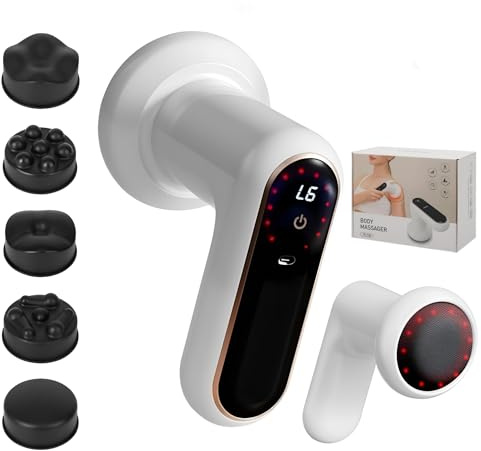 SOONHUA Anti Cellulite Massagegerät, Elektrisch Lymphdrainage Gerät mit Heizung 5 Massageköpfe 6 Intensitätsstufen & 3 Massagemodi die Körperformung Fettreduktion Entspannung von Muskelschmerzen