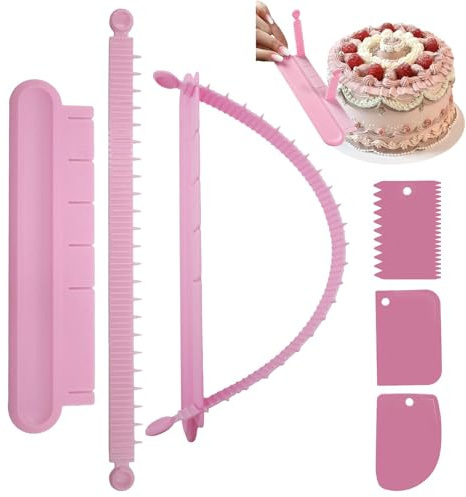 ZenithAura 2 Piece Flip Cake Arc Ruler Cake Swag Maker Decorating Scaled Scale Marking Divider Set Cake Baking Measuring Pastry Decorating Tools