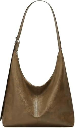 Slouchy Tote Bags for Women Retro Vegan Leather Shoulder Crossbody Bag Faux Leather Handbag Purse Satchel Soft Leather Bag