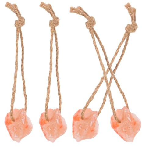 WRITWAA Blocchi di Sale da Leccare per Cavalli e Bovini 4 Pezzi da 30-50g Sale Minerale Naturale Rosa delle Montagne Supporto con Corda per Animali da Allevamento come Cervi e Pecore