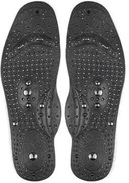 Magnetiska massageinnersulor fot akupressur sko dynor terapi bantning innersulor för viktminskning man kvinnor unisex (ljus svart, L EU41-45)