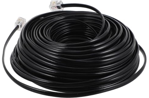 PHENOFICE Prolunga Cavo Telefonico Rj11 6p4c Nero 20 Metri in Rame e Pp per Telefoni Fissi e Fax Uso Ufficio e Business