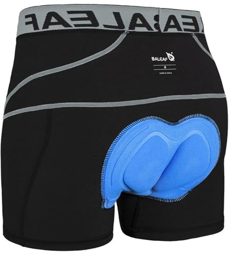 BALEAF Pantalones Cortos de Bicicleta Acolchados 3D para Hombres Acolchados de Ropa Interior de Ciclismo Acolchados de Ropa de Ciclismo de montaña Acolchados de Ciclismo de rotación Gris XL