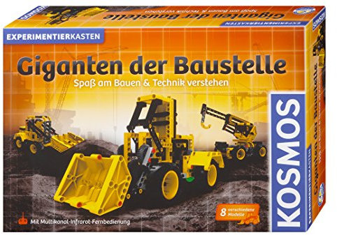 Kosmos 628161 Giganten der Baustelle, Spaß am Bauen und Technik verstehen, Baufahrzeuge bauen, mit Infrarot-Fernsteuerung, Grundlagen der Mechanik verstehen, Experimentierkasten